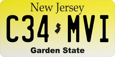 NJ license plate C34MVI