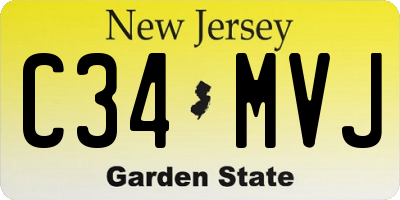 NJ license plate C34MVJ