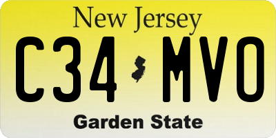 NJ license plate C34MVO