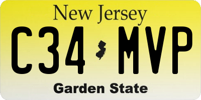 NJ license plate C34MVP