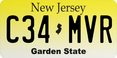 NJ license plate C34MVR