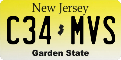 NJ license plate C34MVS