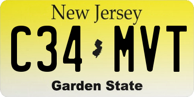 NJ license plate C34MVT