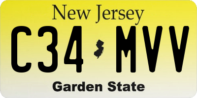 NJ license plate C34MVV