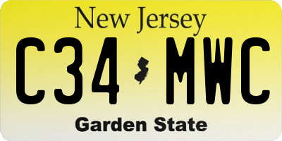 NJ license plate C34MWC