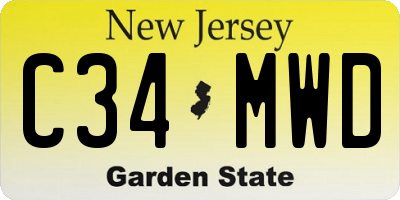 NJ license plate C34MWD