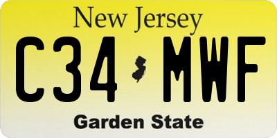 NJ license plate C34MWF