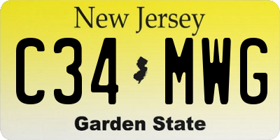 NJ license plate C34MWG