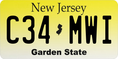 NJ license plate C34MWI