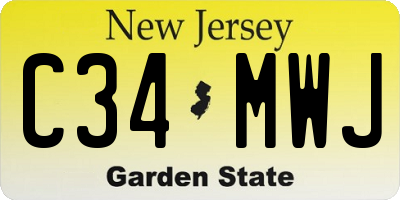 NJ license plate C34MWJ