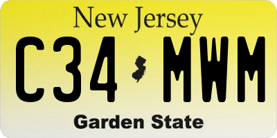 NJ license plate C34MWM