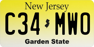 NJ license plate C34MWO