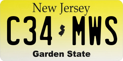 NJ license plate C34MWS