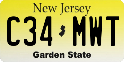 NJ license plate C34MWT