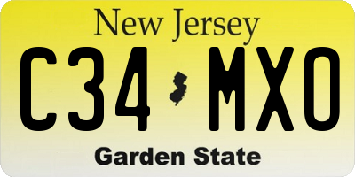 NJ license plate C34MXO