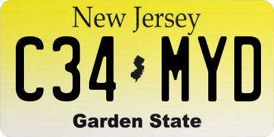 NJ license plate C34MYD