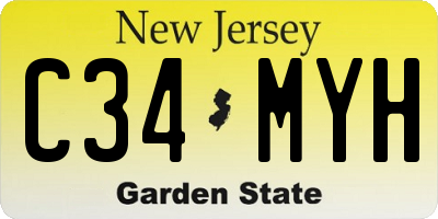 NJ license plate C34MYH