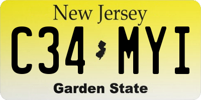 NJ license plate C34MYI