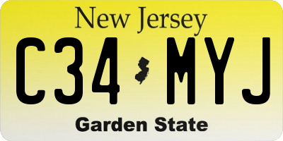 NJ license plate C34MYJ