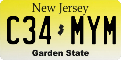 NJ license plate C34MYM