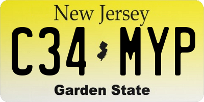 NJ license plate C34MYP