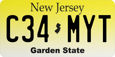 NJ license plate C34MYT