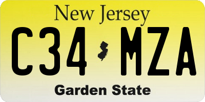 NJ license plate C34MZA