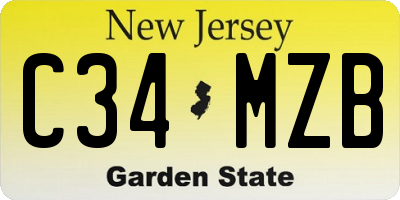 NJ license plate C34MZB