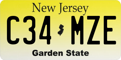 NJ license plate C34MZE