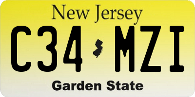 NJ license plate C34MZI