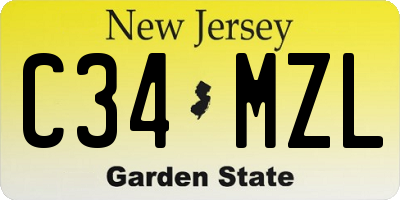 NJ license plate C34MZL