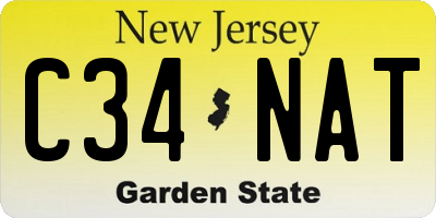 NJ license plate C34NAT