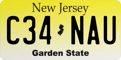 NJ license plate C34NAU
