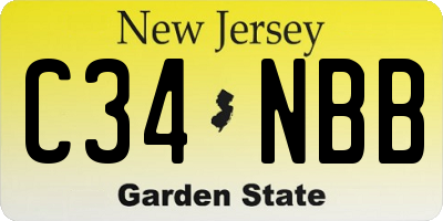 NJ license plate C34NBB