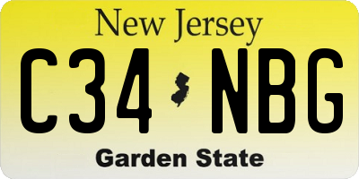 NJ license plate C34NBG