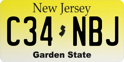 NJ license plate C34NBJ