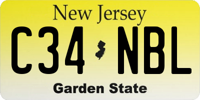 NJ license plate C34NBL