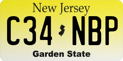 NJ license plate C34NBP