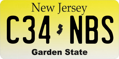 NJ license plate C34NBS