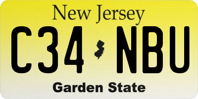 NJ license plate C34NBU