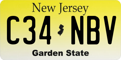 NJ license plate C34NBV