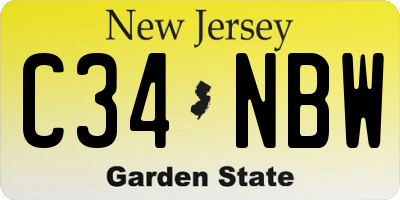 NJ license plate C34NBW