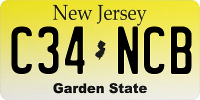 NJ license plate C34NCB