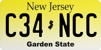 NJ license plate C34NCC
