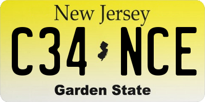 NJ license plate C34NCE