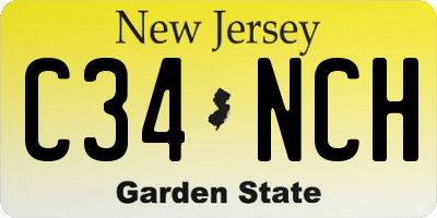 NJ license plate C34NCH