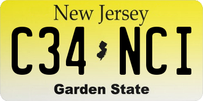 NJ license plate C34NCI