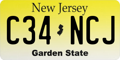 NJ license plate C34NCJ