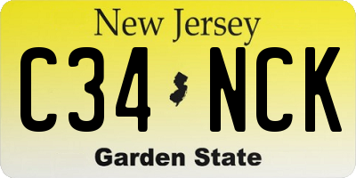 NJ license plate C34NCK