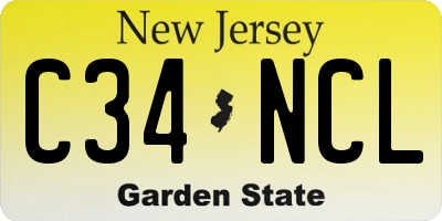 NJ license plate C34NCL